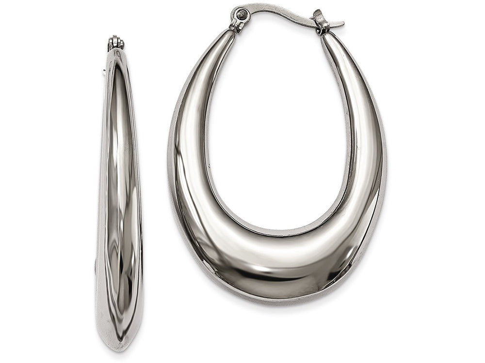 Chisel Stainless Steel Polished Hoop Earrings