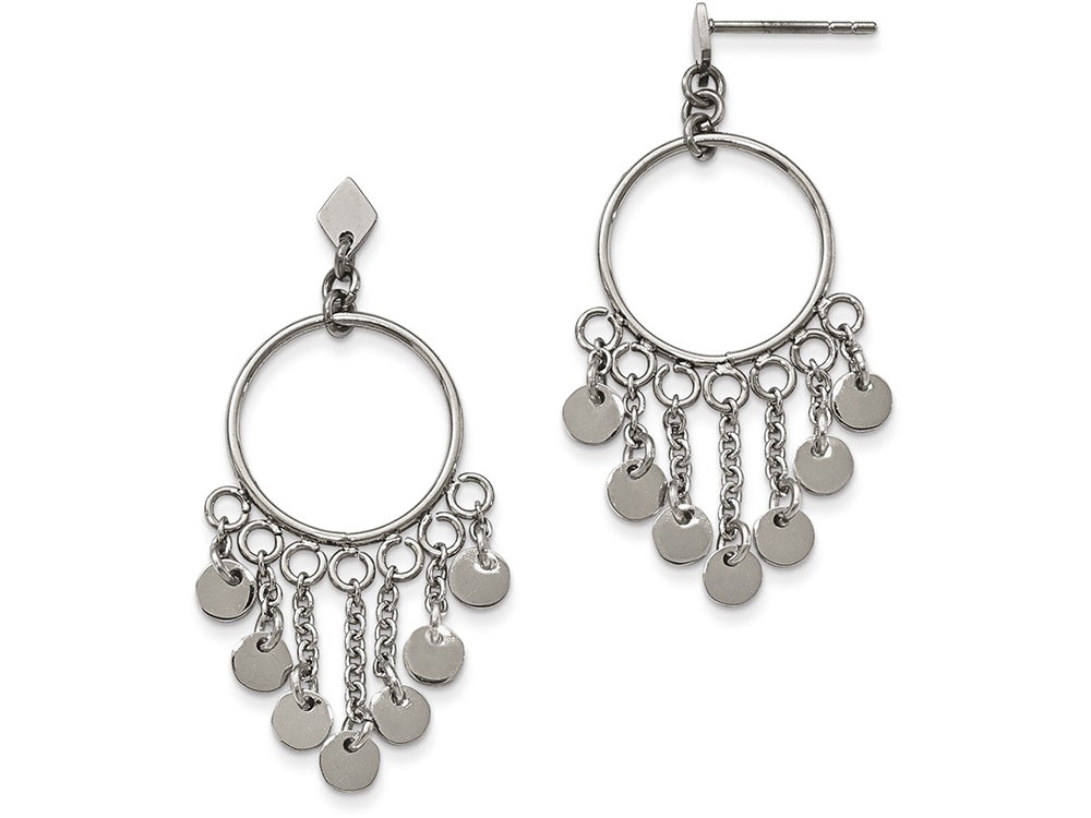 Chisel Stainless Steel Polished Dangle Post Earrings