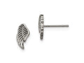 Chisel Stainless Steel Polished Feather Post Earrings