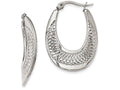 Chisel Stainless Steel Polished And Textured Swirl Hoop Earrings