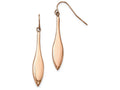 Chisel Stainless Steel Polished Rose Ip Dangle Shepherds Hook Earrings