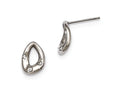 Chisel Stainless Steel Polished Tear Drop 3 Crystal Post Earrings