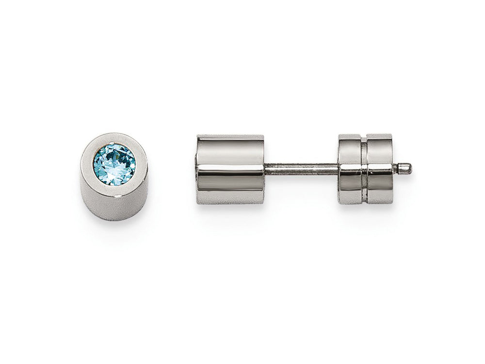 Chisel Stainless Steel CZ Dec Birthstone Polished Post Earrings