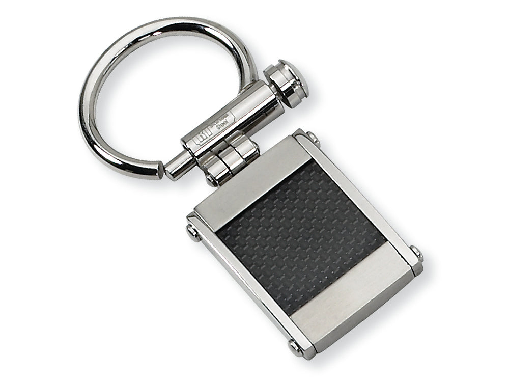 Chisel Stainless Steel Black Carbon Fiber Key Chain