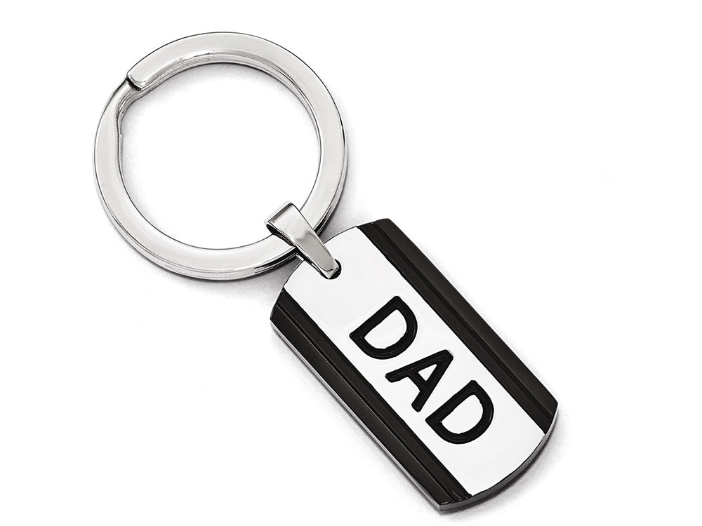 Chisel Stainless Steel Polished Black Ip-plated Key Ring