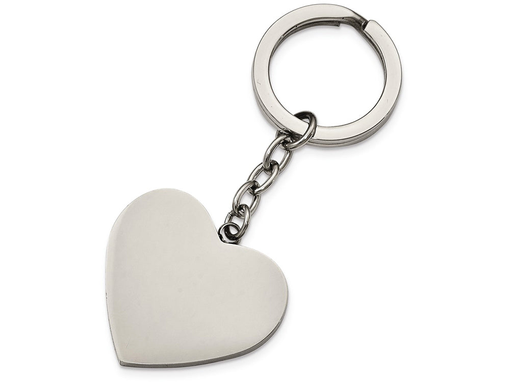Chisel Stainless Steel Polished Heart Key Ring