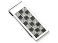 Chisel Stainless Steel Polished Black And Grey Carbon Fiber Money Clip