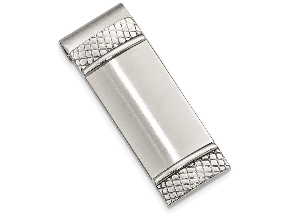Chisel Stainless Steel Brushed And Textured Money Clip