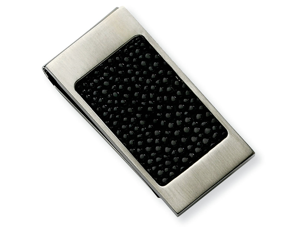 Chisel Stainless Steel Brushed Black Stingray Money Clip