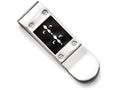 Chisel Stainless Steel Polished Enameled Fleur De Lis Money Clip