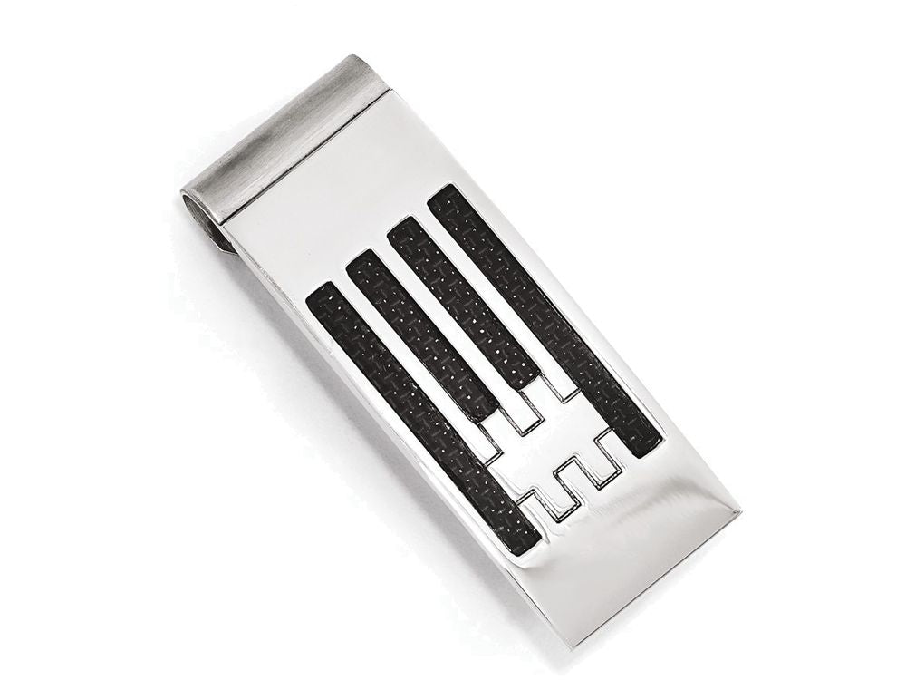 Chisel Stainless Steel Polished Carbon Fiber Money Clip