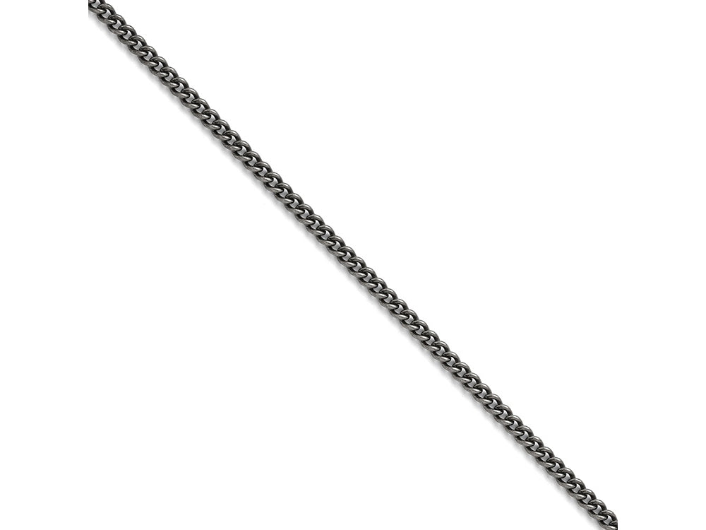 Chisel Stainless Steel 4.0mm 30in Round Curb Antiqued Chain Necklace
