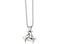 Chisel Stainless Steel Polished and Antiqued Celtic Knot 22in Necklace