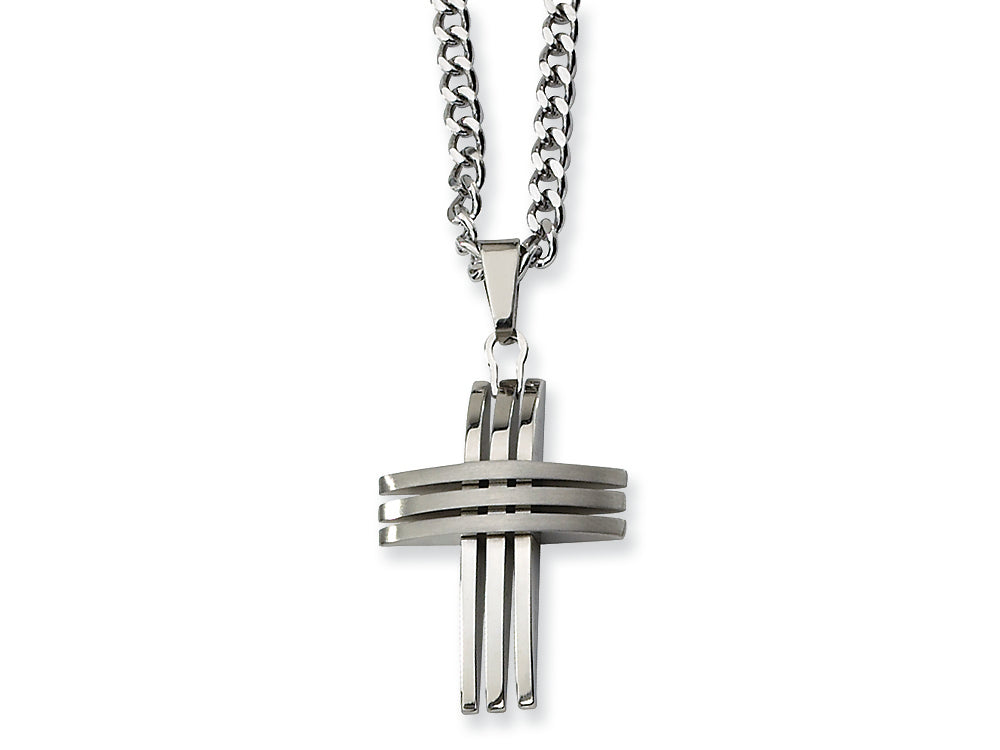 Chisel Stainless Steel Cross Necklace