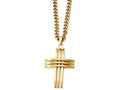Chisel Stainless Steel Gold Ip-plated Cross Pendant Necklace