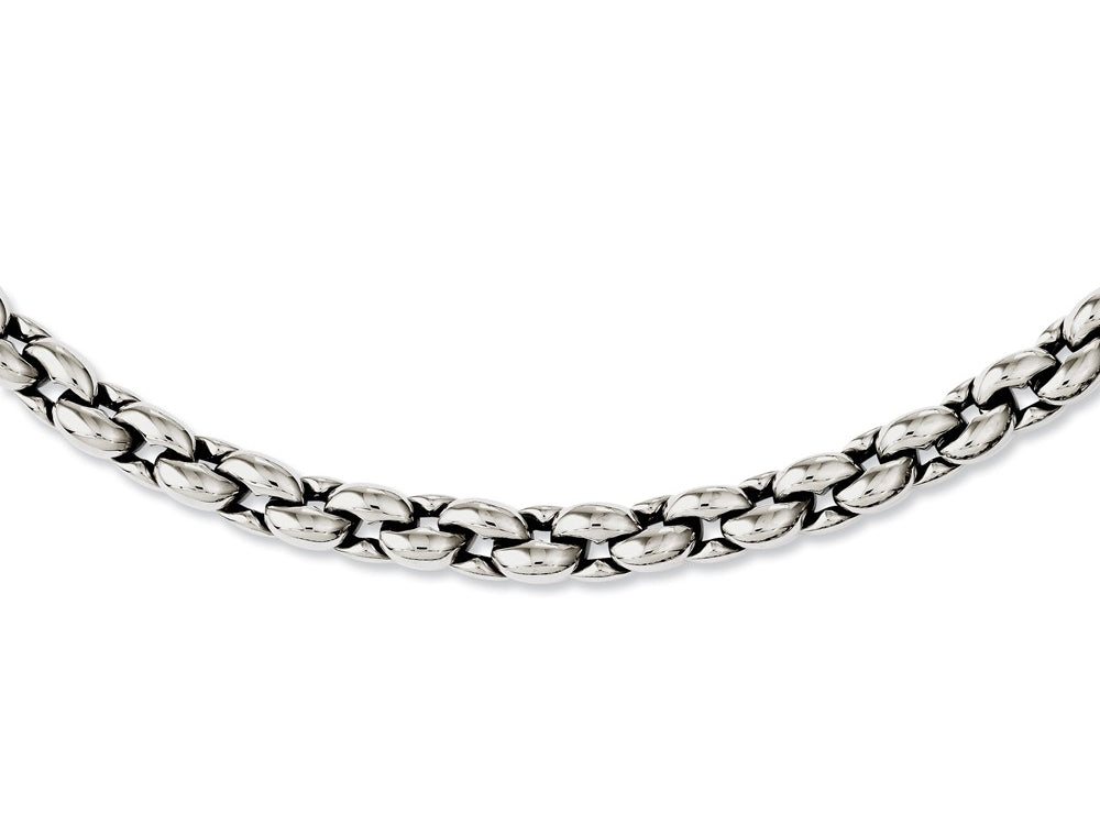 Chisel Stainless Steel Polished Ovals 24in Necklace