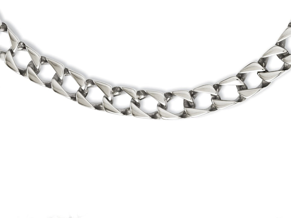 Chisel Stainless Steel Polished Square Link 24in Necklace