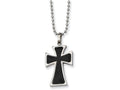 Chisel Stainless Steel Carbon Fiber Cross Necklace