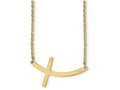 FJC Finejewelers Stainless Steel Yellow Ip-plated Sideways Cross 18in Necklace