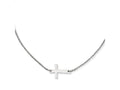 Chisel Stainless Steel Polished Sideways Cross  Necklace
