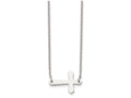 Chisel Stainless Steel Polished Sideways Cross Necklace