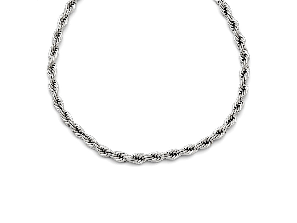 Chisel Stainless Steel Polished 24in 6mm Rope Necklace