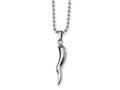 Chisel Stainless Steel Italian Horn Necklace - 22 inches