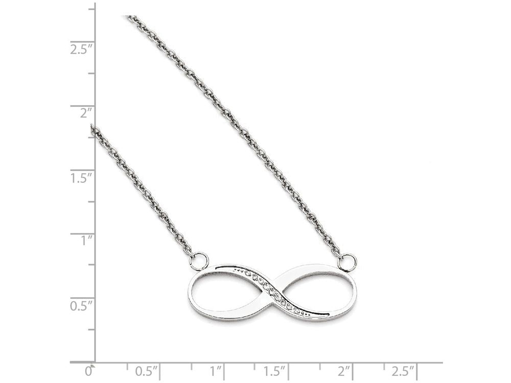 FJC Finejewelers Stainless Steel Infinity Polished CZ Necklace