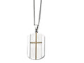Chisel Stainless Steel Yellow Ip-plated Cross Brushed/polished Necklace