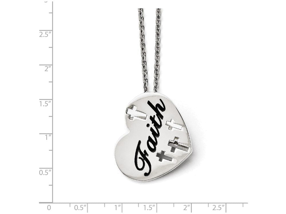 Chisel Stainless Steel Enameled Polished Heart Necklace