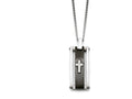 Chisel Stainless Steel Cross Black Ip-plated Polished Necklace