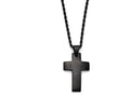 Chisel Stainless Steel Black Ip-plated Polished Cross Necklace