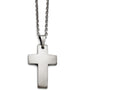 Chisel Stainless Steel Brushed Cross Necklace