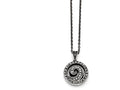 Chisel Stainless Steel Marcasite And Antiqued Swirl Necklace