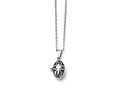 Chisel Stainless Steel Polished And Antiqued Oval Magnetic Necklace