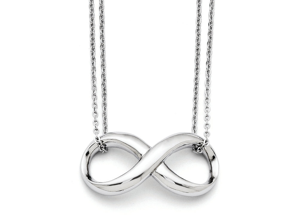 FJC Finejewelers Stainless Steel Polished Two Strand Infinity Symbol Necklace