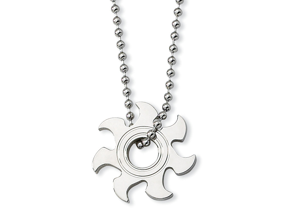 Chisel Stainless Steel Sun Burst Necklace - 22 inches