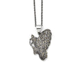 Chisel Stainless Steel Butterfly Marcasite Necklace