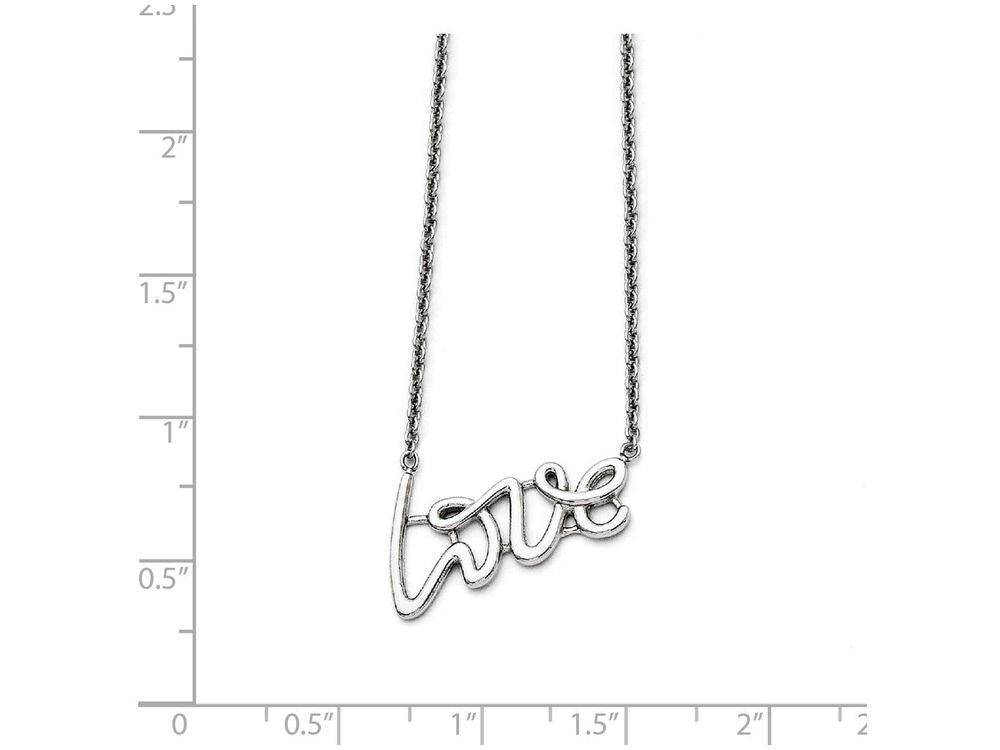 Chisel Stainless Steel Polished Love Necklace