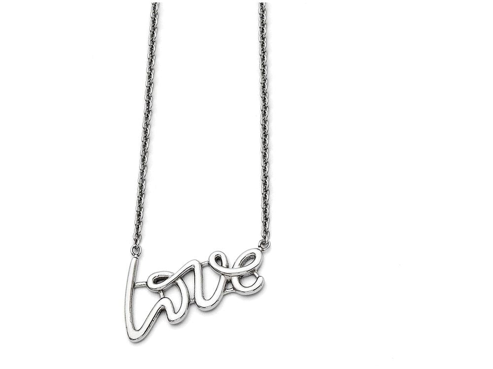 Chisel Stainless Steel Polished Love Necklace
