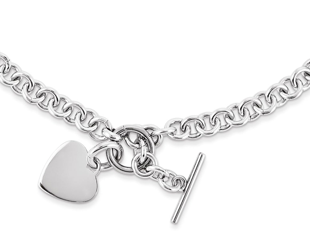 Chisel Stainless Steel Polished Heart Toggle Necklace