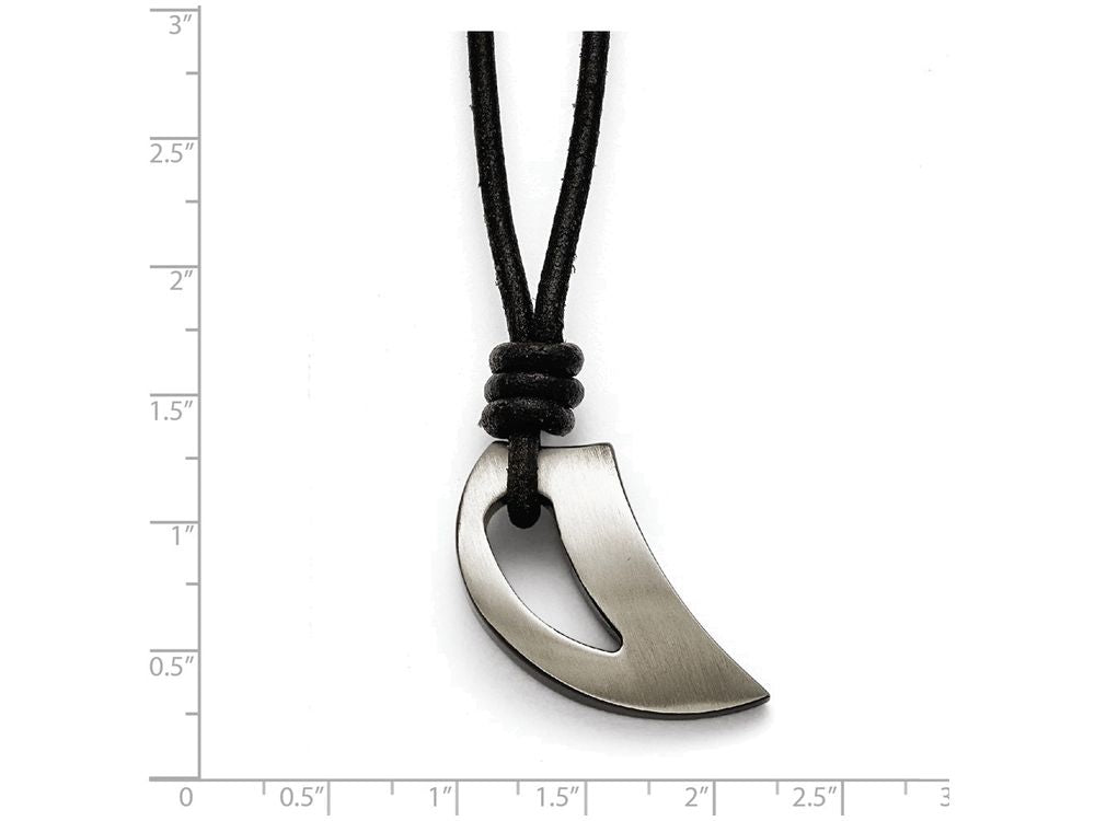 Chisel Stainless Steel Polished And Brushed Black Ip-plated Claw Necklace