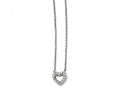 Chisel Stainless Steel Polished Heart With CZs Necklace