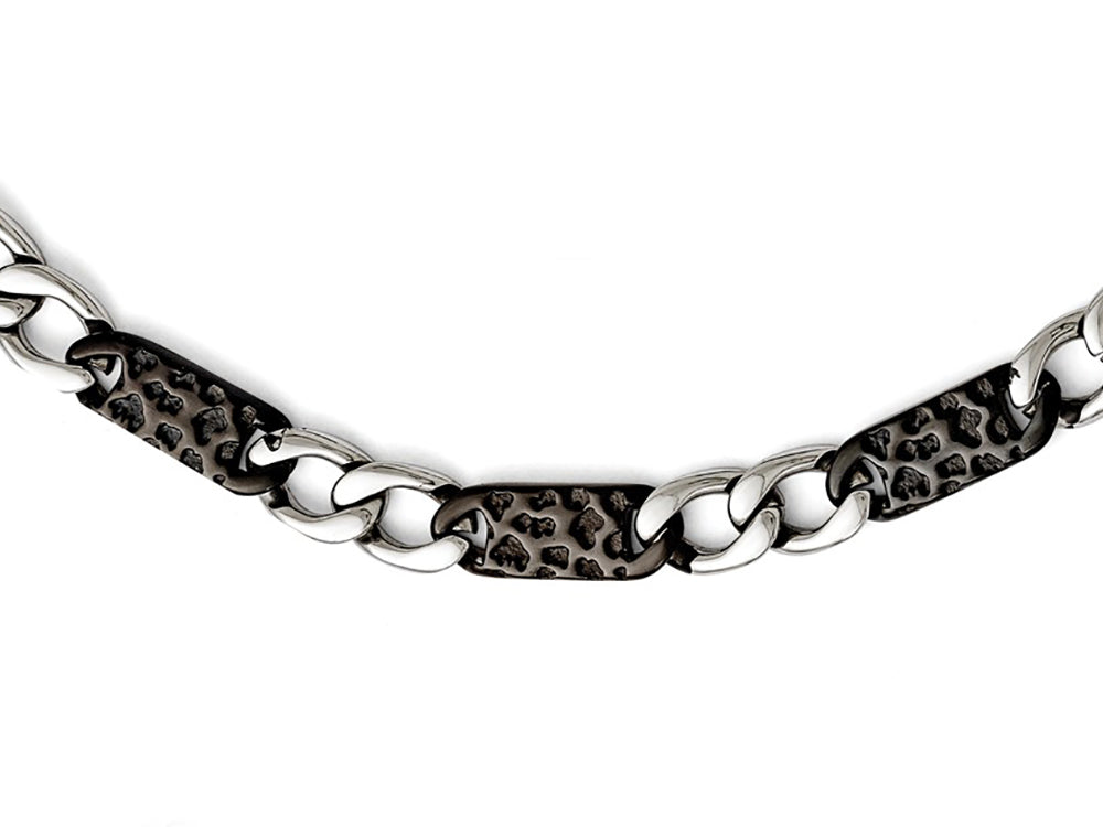 Chisel Stainless Steel Polished Black Ip-plated Link Necklace