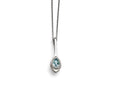 Chisel Stainless Steel Blue Glass Teardrop W/2in. Ext. Necklace