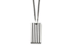 Chisel Stainless Steel Brushed Black Rubber Dog Tag Necklace