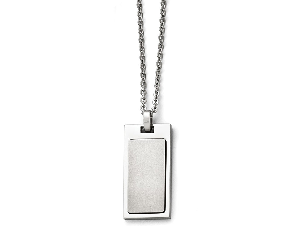 Chisel Stainless Steel Brushed And Polished Necklace