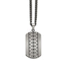 Chisel Stainless Steel Brushed W/black CZ Necklace