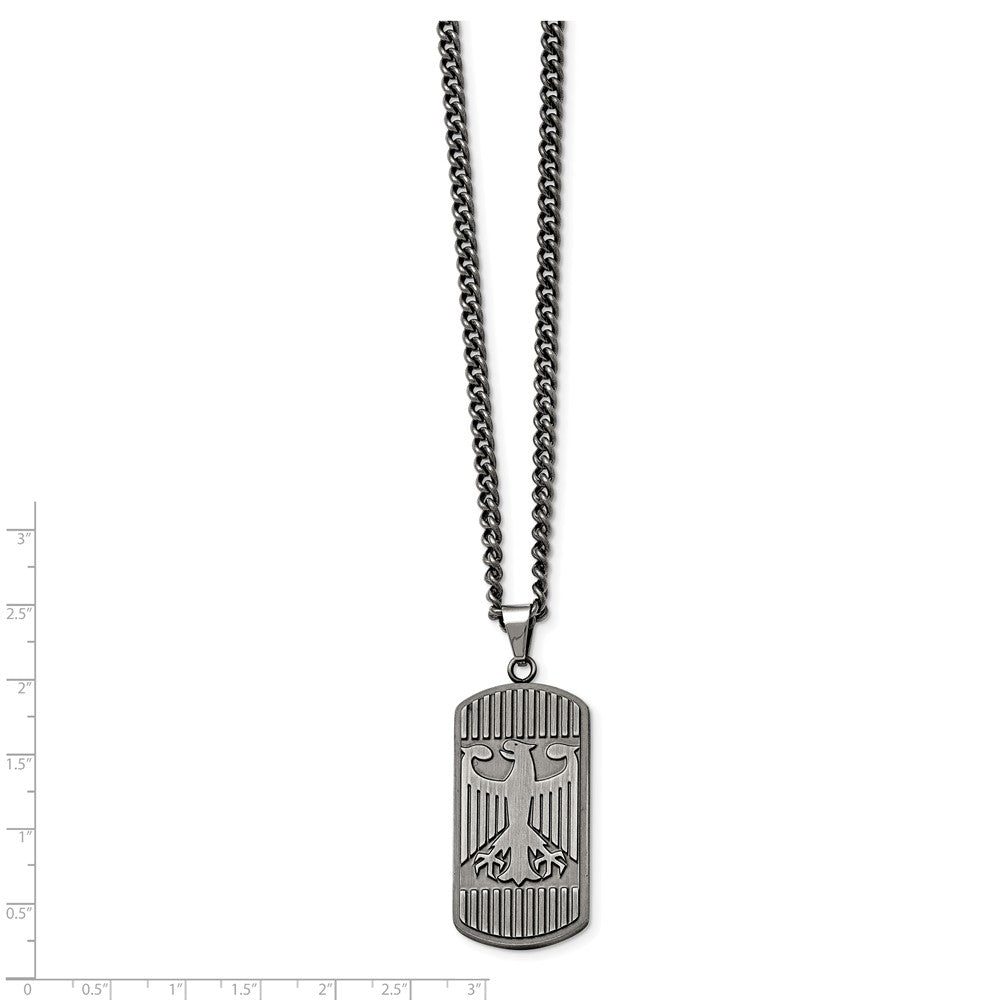 Chisel Stainless Steel Antiqued Brushed Eagle Necklace