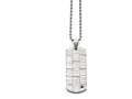 Chisel Stainless Steel Polished And Satin W/black CZ Necklace